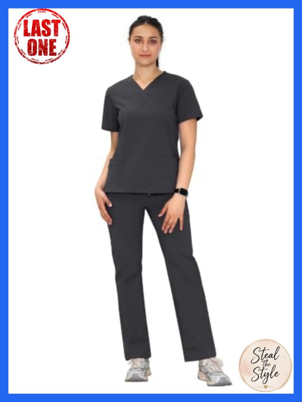 Women's Scrubs V-Neck Top & Straight Leg Pants Set Medical Uniform